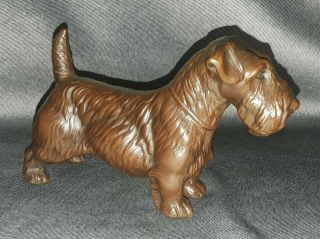 Antique Early 20thc Large Jb Jennings Bronze Cast Scottish Terrier Art Sculpture