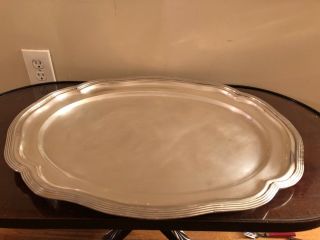 Antique Vtg Large Art Deco Silver Plate Serving Tray Hors D’ Plater 24”x 20