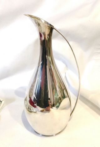 Vtg Miniature Mid Century Modern Silverplate Pitcher By E.  Dragsted Made Denmark