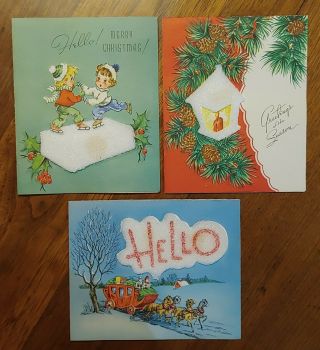 Vintage Box Of 15 Doehla Christmas Greeting Cards 1950s
