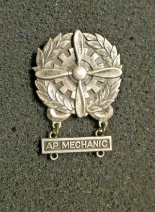 Ww2 Era U.  S.  Army Air Corps Qualification Badge / Insignia.  Sterling