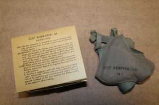Early Ww2 U.  S.  Army Tankers M1 Dust Respirator Mask In Issue Box