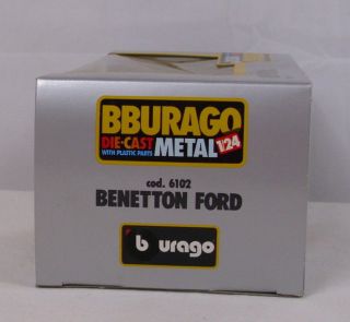 BBURAGO FORMULA 1 BENETTON FORD RACE CAR DIE CAST TOY BOXED SHARP 3