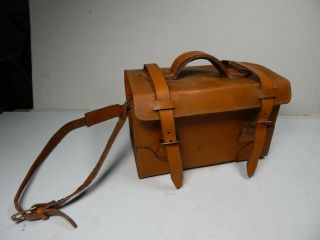Vintage Heavy Leather Skeet Range Shooting Bag Great For Flea Markets