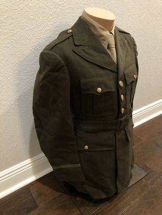 Pristine WW2 US Army ID’d Stamped Officer Uniform Coat Jacket ADSEC ETO Sz 36 38 3