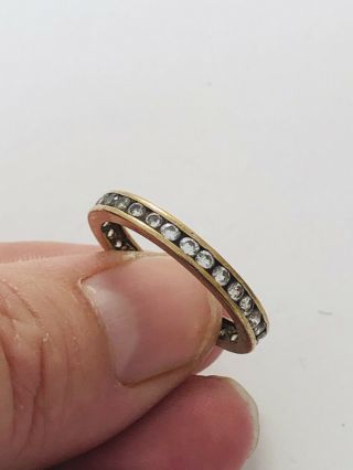 Fine 9ct Gold White Spinel Full Eternity Stone Set Ring,  375