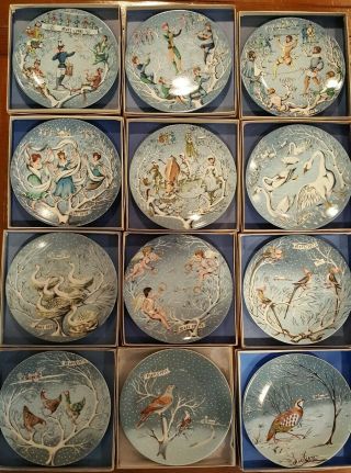 Complete Set 12 Haviland 12 Days Of Christmas Plates,  In Orig.  Boxes,  With