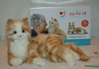 Hasbro Joy For All Companion Orange Tabby Cat Lifelike Purring Meowing Kitty