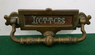 Antique Reclaimed 22 Cm Solid Brass Letter Box & Door Knocker
