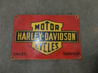 Porcelain Sign Harley Davidson Enamel Sign 12 " X 18 " Inches