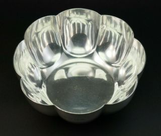 C1906 Elkington & Co,  Antique Art Nouveau English Solid Silver Lobed Bowl,  193 G