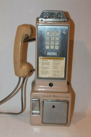 Vintage Gte Automatic Electric 3 Slot Pay Phone