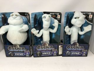 Set Of 3 Vintage 1994 Casper The Friendly Ghost Movie Pizza Hut Plush Toys