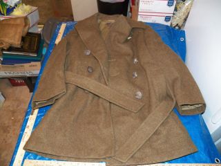 Vintage Wwii Us Army Wool Overcoat Trench Coat