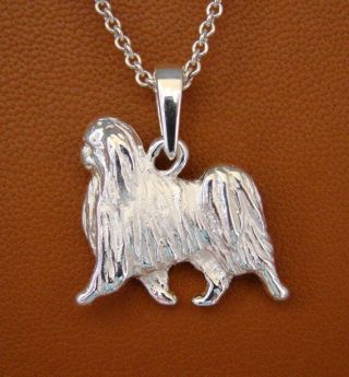 Small Sterling Silver Japanese Chin Moving Study Pendant