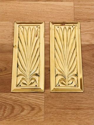 Pair Brass Finger Door Push Plates Fingerplate