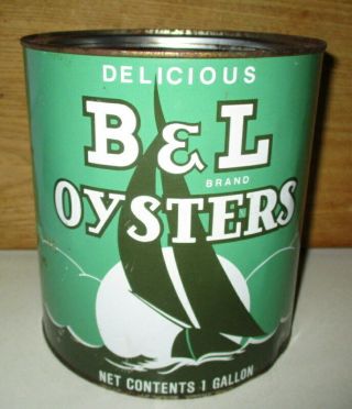 Vintage B & L Oyster Gallon Tin Can Packer Md 116