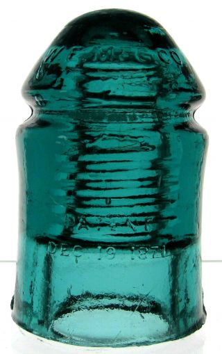 Cd 126.  4 Teal Aqua W.  E.  Mfg.  Co.  Antique Glass Telegraph Insulator Scarce Piece