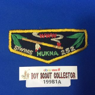 Boy Scout Oa Siwinis Lodge 252 Hukna Chapter Pocket Flap Patch Ca Cut Edge