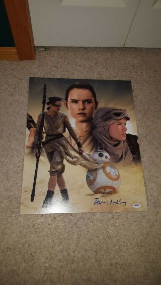 Daisy Ridley Star Wars 16x20 Signed Autograph Poster Psa/dna Authentication