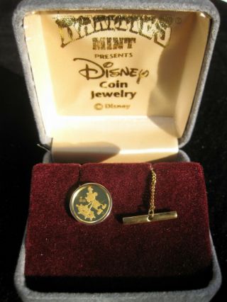 Vintage Disney Steamboat Willie.  999 Gold Coin Jewelry Tie Tack Box