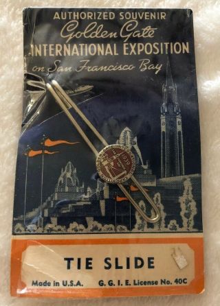 Rare 1939 - 40 Golden Gate International Exposition Tie Clip In Package