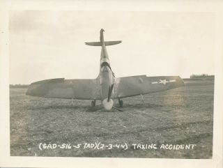 1944 Ww2 Us Military Snapshot Photograph Aircraft Airplane Wreck Crash Accident