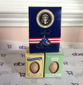 2019 2018 Trump White House Easter Egg Roll Gold Eggs,  Kisses