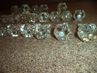 Antique 25 - Piece Vintage Clear Glass Drawer Pulls & Knobs 2