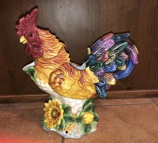 Colorful Ceramic Rooster Pitcher
