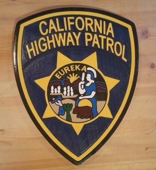 California Highway Patrol 3d Routed Carved Wood Patch Plaque Sign Custom