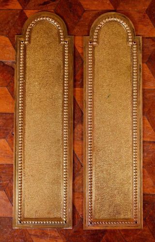 Pair Vintage French Brass Door Finger Scratch Push Plates Empire Chateau Chic L