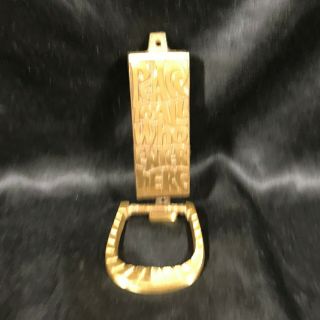 1969 Terra Sancta Guild Brass Door Knocker Israel Peace To All Who Enter