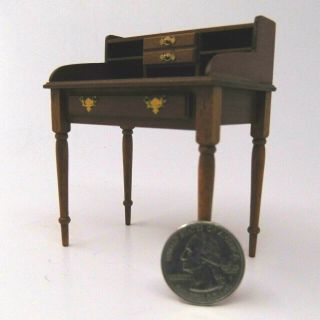1989 Vintage Miniature Wooden Desk Victorian Style 1:12 Scale Artisan MG 2