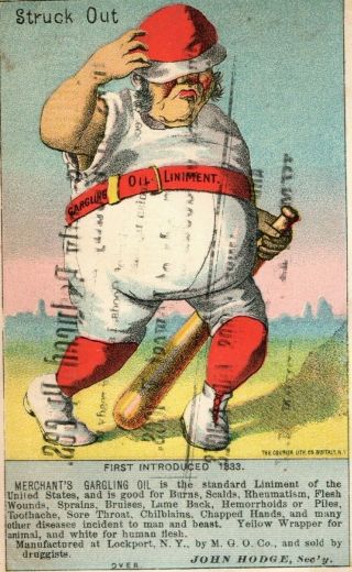 Baseball Player Wm.  B.  Allen Merchant Gargling Oil Auburn Ny 2 Trade Cards P139