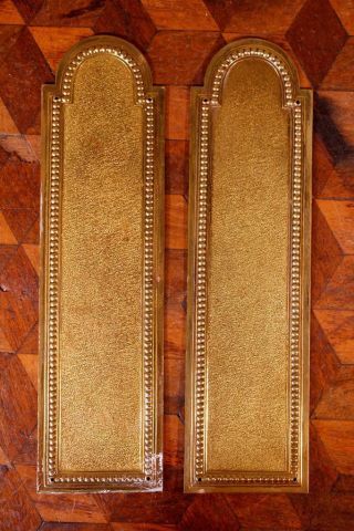 Pair Vintage French Brass Door Finger Scratch Push Plates Empire Chateau Chic M