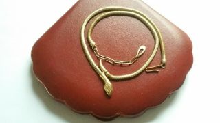 Vintage Gold Tone Metal Snake Necklace