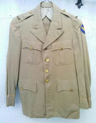 U.  S.  Army Wwii Military Named Officers Khaki Four Pocket Jacket