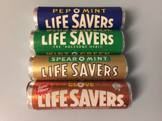 Vintage Chewing Gum Mints - Life Savers Breath Mints - 4 Packs Nos