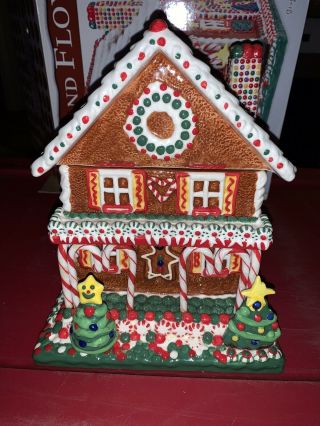 Fitz And Floyd Christmas Cookie Jar Gingerbread House