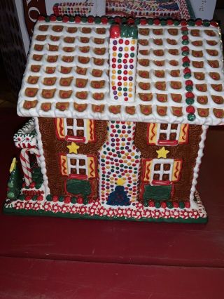 fitz and floyd christmas cookie jar Gingerbread House 3
