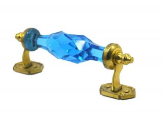 Victorian Look Glass Door Handle Brass Fitting Cut Glass Drawer Pulls i24 - 184 US 2