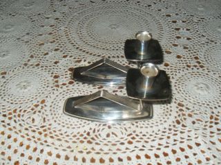 2 Vintage German Art Deco Style Silver Plate Candlesticks by C Deffner Esslingen 3