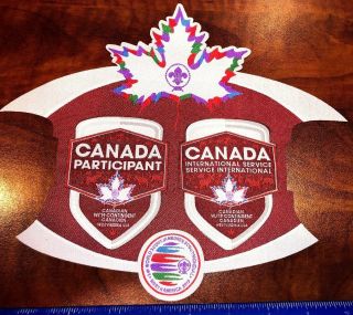 Canadian 3 Pc Ist & Contingent Patch Badge 2019 24th World Boy Scout Jamboree