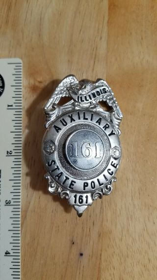 Authentic Vintage Illinois Auxiliary State Police Badge/shield,  Metal,