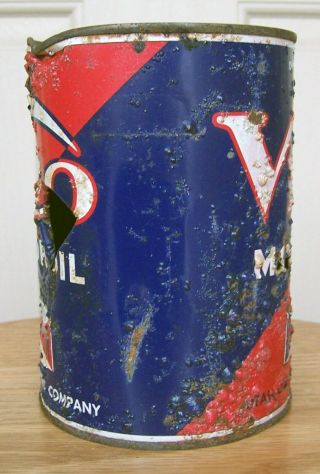 Vico Motor Oil Can,  Utah Refining Co,  1 Qt,  32 oz,  Pre WWII,  100 Paraffin Oil 2