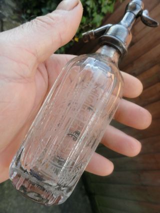 Antique Vintage Miniature Schweppes Advertising Soda Syphon Sample Bottle 6 "