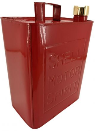 Vintage Style Petrol Fuel Jerry Can - Shell Motor Spirit - Automobilia / Garage