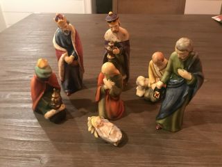 Hummel Goebel 7 Piece Christmas Nativity Great Shape Jesus Mary Joseph 3 Kings