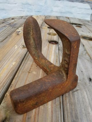 Antique Cast Iron Chatta No 1 Primitive Double Cobbler Shoe Making Tool